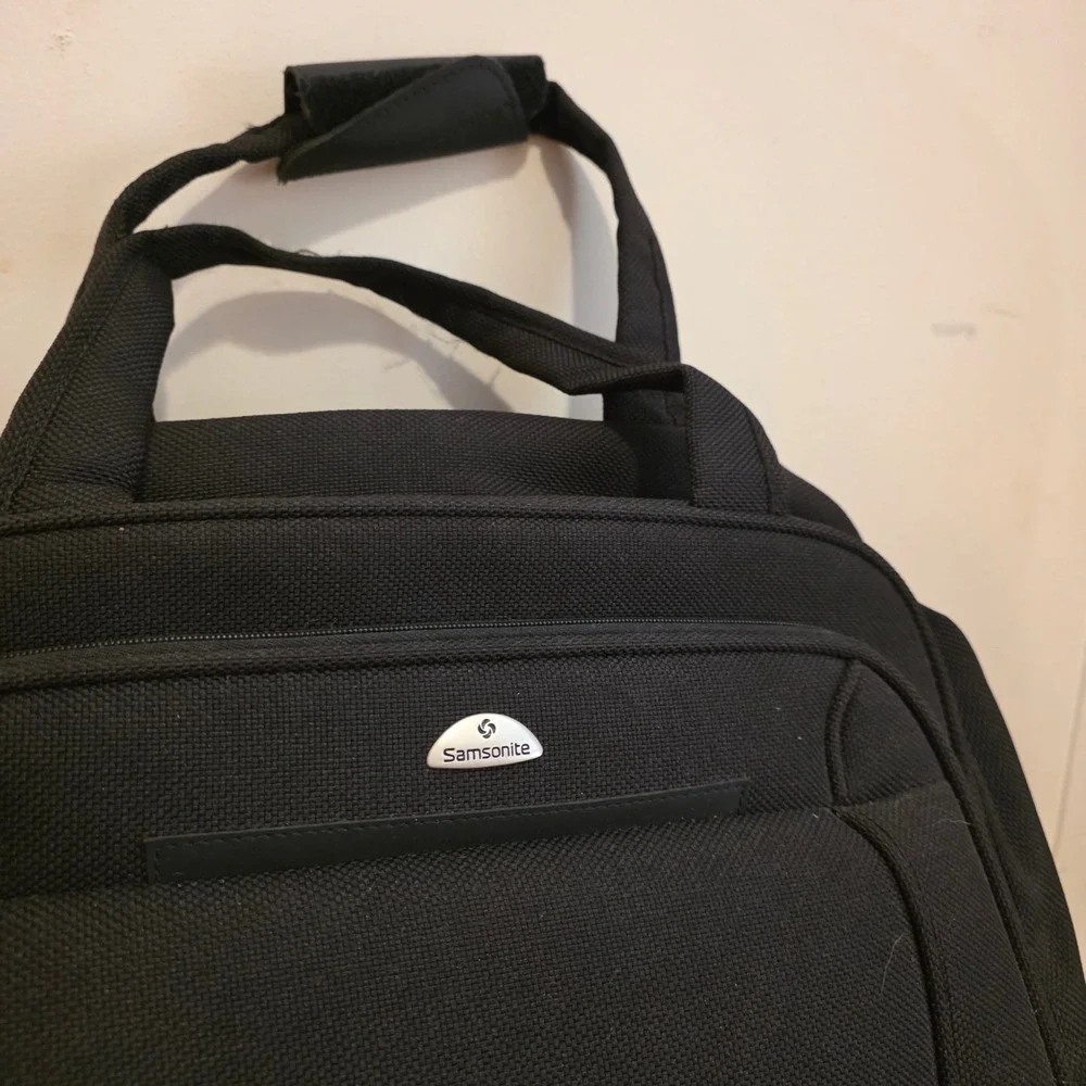 Samsonite Rolling Laptop Bag Black Nylon Briefcase